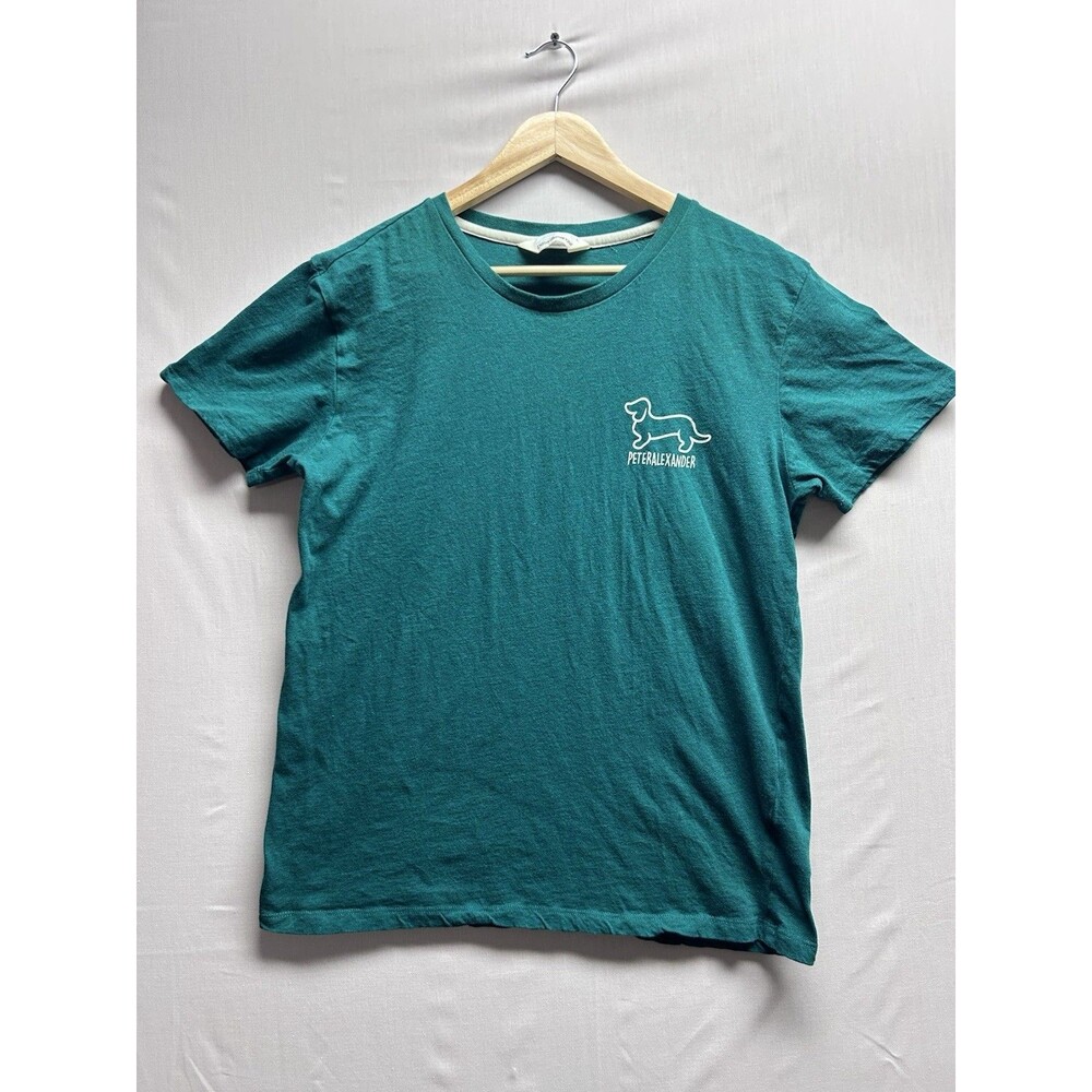 Peter Alexander Men’s Large Green Pajama Top Lounge T Shirt Dog Logo